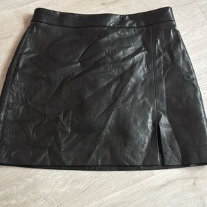 Black Leather Mini Skirt